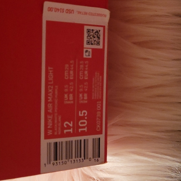 Nike Air max2 Light unisex Size 12 size 10.5 Black and white - Picture 6 of 6